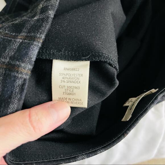 Max Studio grey black plaid stretchy ankle leggings small - Picture 6 of 6